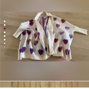 Heart Patterned knit Cardigan. one size Never worn